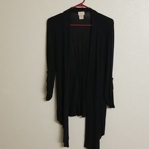 Eyelash Couture High Low Black Cardigan